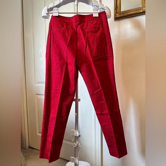 Talbots, petite sz, Red jacquard pants - Picture 2 of 7